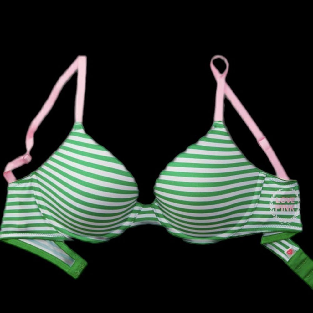 Victoria’s Secret Pink Wear Everywhere T-shirt lightly Lined bra happy Camper